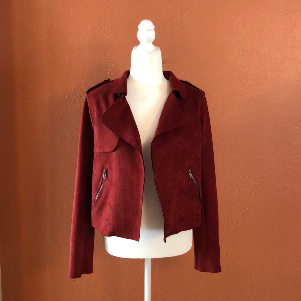 SKIES ARE BLUE Merlot Moto Jacket